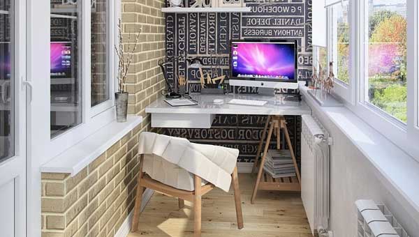 Как сделать кабинет на балконе 